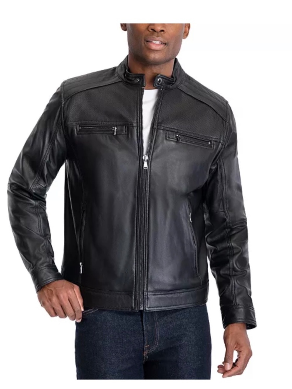 Michael Kors Men’s Leather Moto Jacket